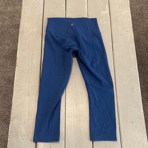 Lululemon Wunder Under Crop (Hi-Rise) (Full-On Luxtreme 21") Royal sz 6 EXCELL!